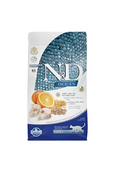 N&D Düşük Tahıllı Balıklı Portakallı Yetişkin Kedi Maması 1.5 Kg