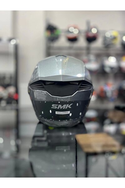 SMK Gullwing Blank Anthracıte Çene Açılır Kask ŞEFFAF VİZÖRLÜ