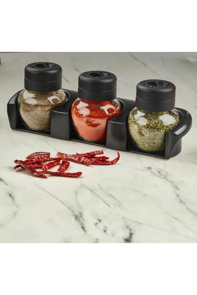 Kapris 3'lü Cam Baharatlık Seti (C372) 00122