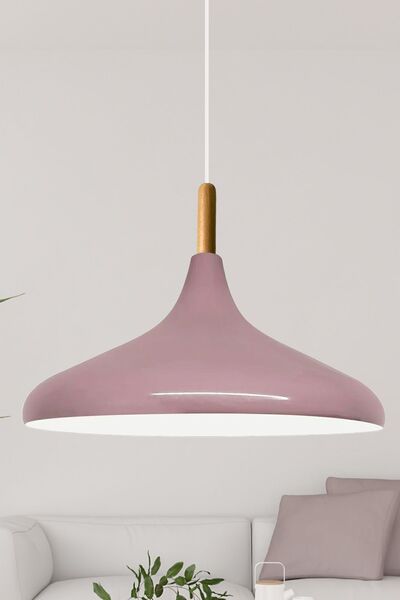 Bamyum Lila Champion Ahşap Tekli Avize Sarkıt Salon Mutfak Cafe Butik Lamba A...