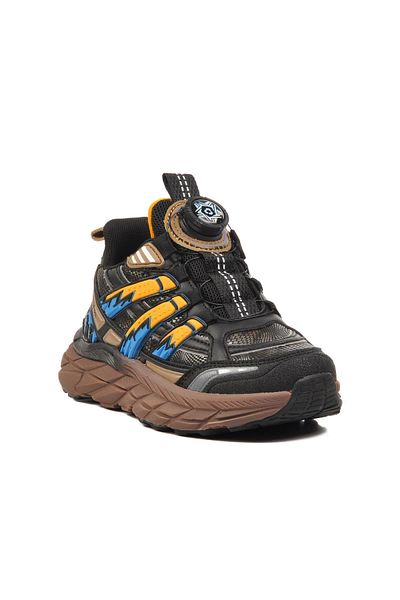 pepino 1843-F Pantofi unisex pentru copii, negru-galben, cu șireturi
