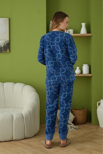 PİJAMOOD Pijamood 6011 Navy Blue Women's Pajama Set