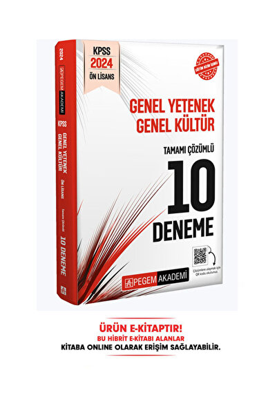 Pegem Akademi Yayıncılık 2024 KPSS Genel Yetenek Genel Kültür Ön Lisans Tamam...