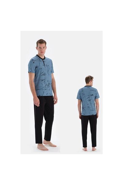 Eros 33080 Set de pijamale pentru bărbați, din bumbac, cu mâneci scurte