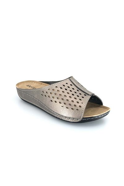 Kids Club Shoes Aryan 08-227 Γυναικείες Ορθοπεδικές Γυναικείες Παντόφλες PLATINUM