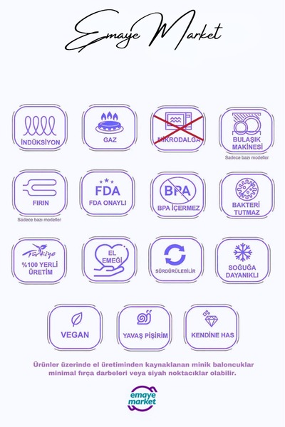 Genel Markalar Emaye Desenli Yuvarlak 35 cm Sini, Şık ve Dayanıklı Ev Dekorasyonu İçin Ideal