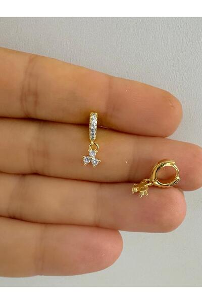 Arescollection 1 ADET 3TAŞ  SALLANTILI TRAGUS ROOK UYUMLU MİNİMAL HALKA PİERCİNG KÜPE