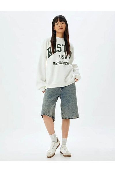 Koton Ecru Women's Sweatshirt - 5Wal10170Ik Model
