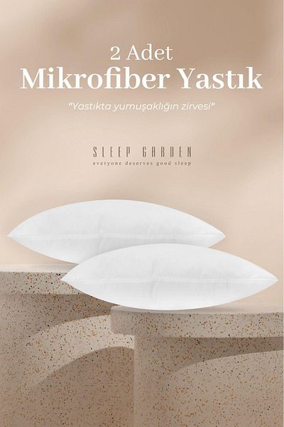 Sleep Garden Microfiber Silky Soft Silicone Fiber Pillow 2 Pieces