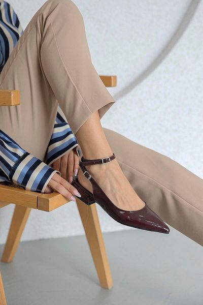 STRASWANS Pantofi de damă Edel din piele lăcuită cu toc, roșu claret