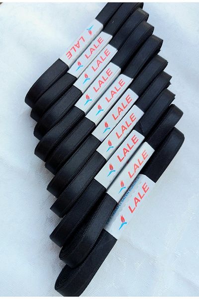 LALE Satin Ribbon 1 cm Satin Ribbon Black 10 Ball Seten Kurdale (10 X 10 Mt = 100 Meters) – Ribbon