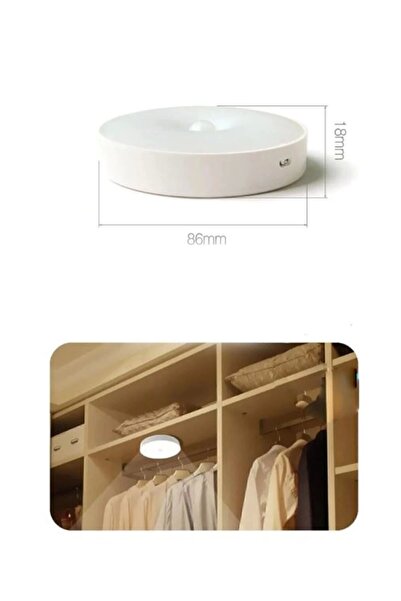 Genel Markalar Usb Şarjlı Akıllı Hareket Sensörlü Kablosuz Spot Led Lamba 1 Adet