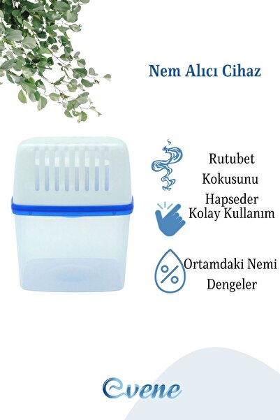 Evene Nem Alıcı Set Cihaz Ve 4 Yedek Tablet Rutubet Giderici Önleyici Emici Küf Engelleyici 4 X 450 gr