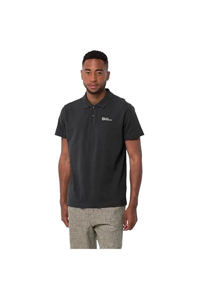 Jack Wolfskin Απαραίτητο ανδρικό μπλουζάκι Polo M μαύρο πόλο