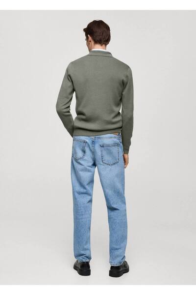 MANGO Man İnce triko pamuklu polo gömlek