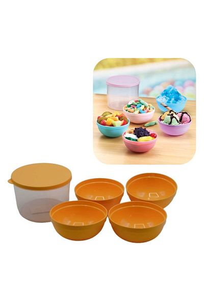 Piev Measured Storage Container Bowl Set 5 Pieces Orange