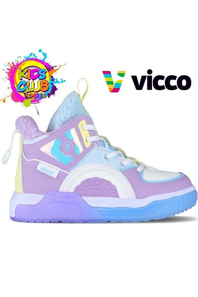 Vicco Pantofi sport pentru copii Mei cu fleece ortopedic în interiorul gâtului Liliac