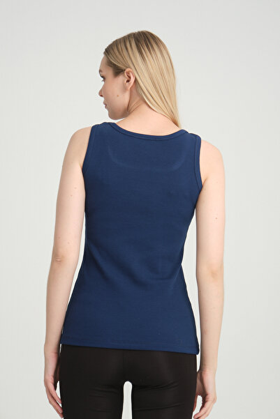 AMAZING CRASH Облягаючий, з товстими бретелями, базовий трикотажний топ, індиго