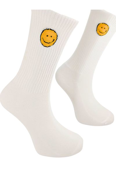Shuttle Park Unisex Imported Special Series - Άνετες κάλτσες με μοτίβο χαμόγελου, πολύχρωμες πετσέτες χαμόγελου