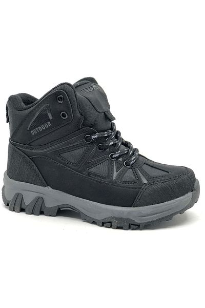 Kids Club Shoes Ruffon 2301 Outdoor Rubber Αντιολισθητική Ορθοπεδική Σόλα Παιδικές Μπότες ΜΑΥΡΟ