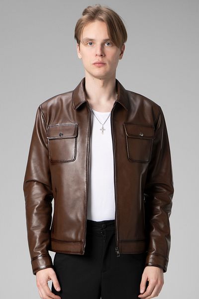 Dericlub Мъжко кожено яке Wm218 Camel Antique