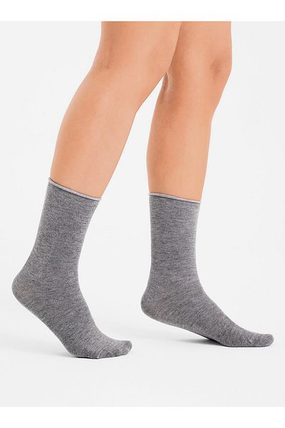 Forwena Dark Gray Bamboo Elastic Seamless Women's Socks
