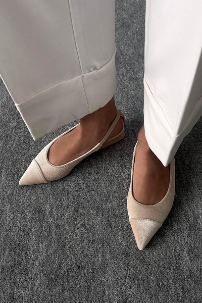 STRASWANS Wanda Women's Heeled Velvet Shoes Beige