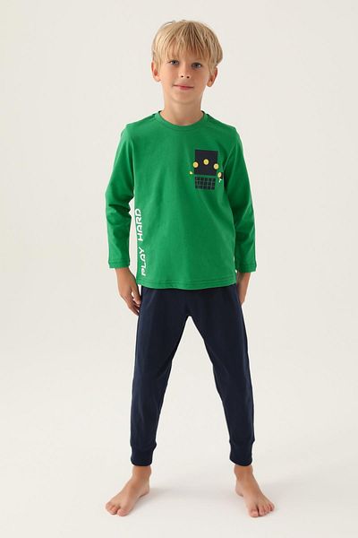 ROLY POLY 3338 Green Men's Waiter Cotton Long Sleeve Pajama Set