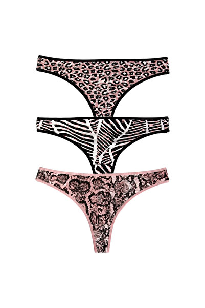 Dominant Leopar Tanga Pamuklu Rengarenk