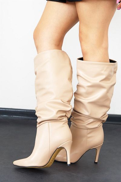 ShoeTek Γυναικείες μπότες Maribel - Δερμάτινο δέρμα με λεπτό τακούνι και φυσούνα