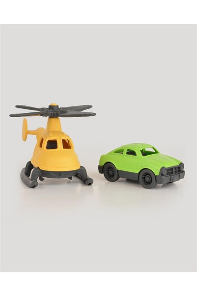 LETS BE CHILD Lc Tiny Vehicles Helicopter and Tiny Car - Yellow