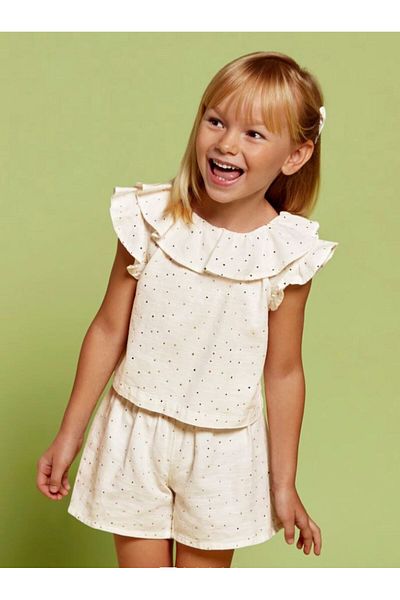 MAYORAL Girl's 2-Piece Metallic Polka Dot Set