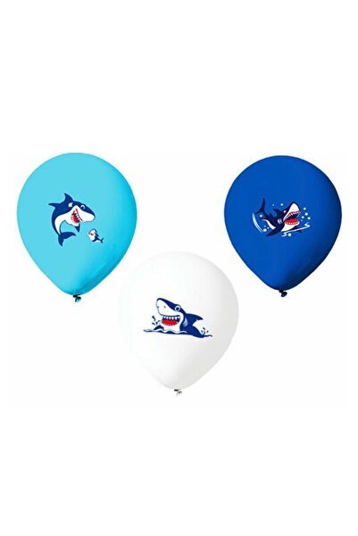 parti sürprizi بالون لاتكس على شكل سمكة قرش 6 قطع
