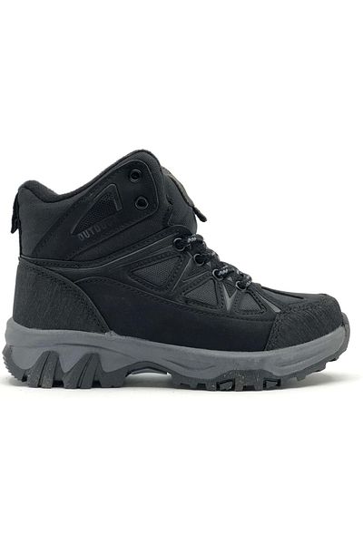 Kids Club Shoes Ruffon 2301 Outdoor Rubber Αντιολισθητική Ορθοπεδική Σόλα Παιδικές Μπότες ΜΑΥΡΟ
