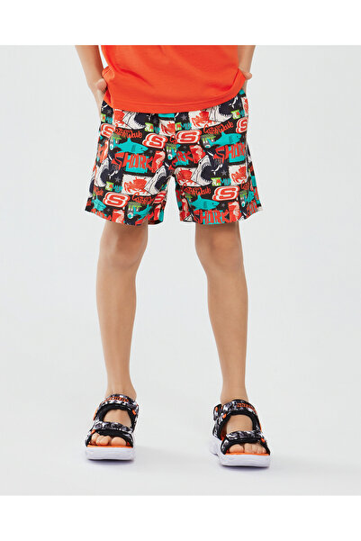 SKECHERS Swimwear B 5 Inch Swimshort Büyük Erkek Çocuk Turuncu Deniz Şortu SK241104-700