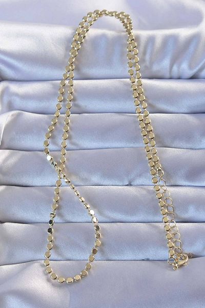 SeyCey.co Brass Gold Color Pieced Crushed Necklace