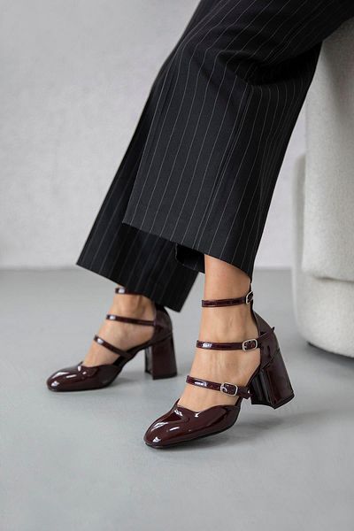 STRASWANS Franky Women's Heeled Patent Leather Shoes Claret Red