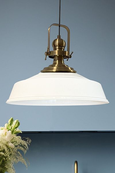 Bamyum White Retro Chandelier - Single, Nobility and Antique Detailed Lamp Pendant Lamp Restaurant Cafe Living Room Chandeliers