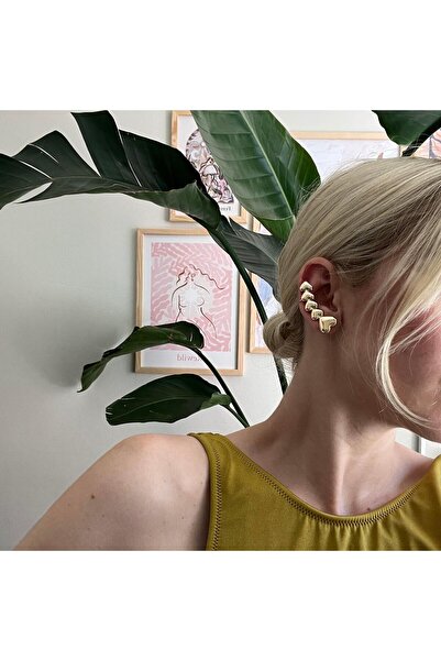 Alice İsstanbul Gold Kalpli Earcuff Çift