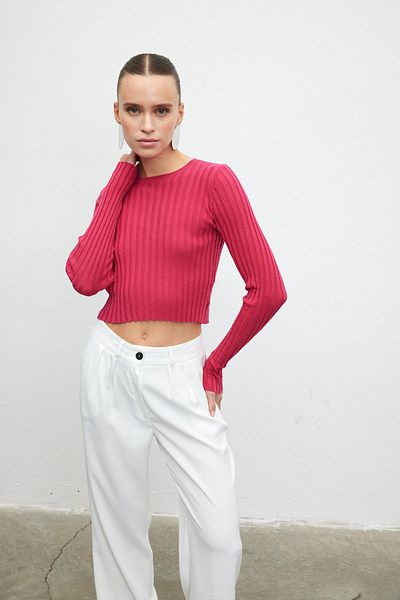 VATKALI Μπλούζα με ραβδώσεις crop fit
