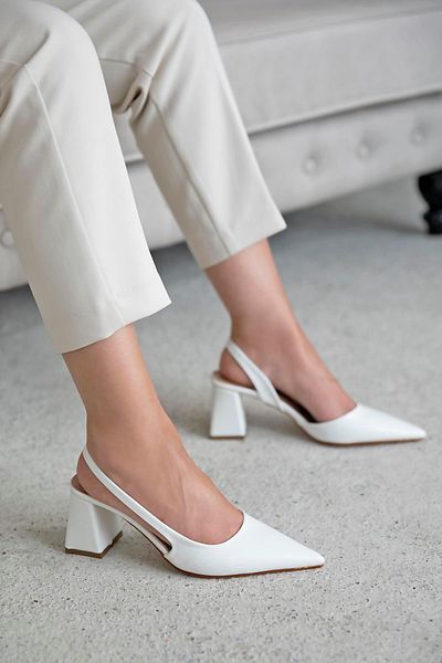 STRASWANS Luan Women's Leather Heeled Shoes White
