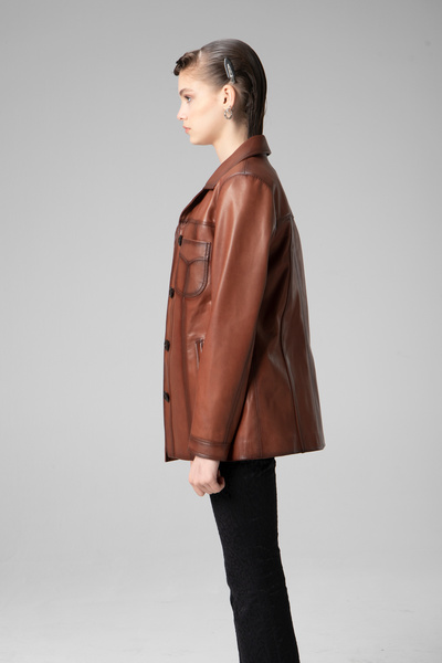 Dericlub Stella Women's Classic Whiskey Genuine Leather Jacket