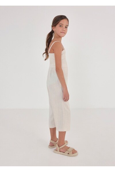 MAYORAL Female Child Summer Strap Linen Jumpsuit 6843