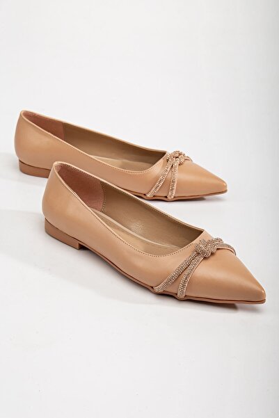 Ccway Prednji čvor Sa kamenčićima Žene Baletanke NAGA KOŽA