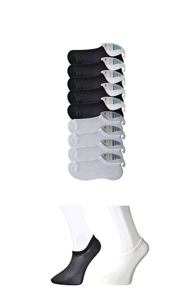 CPU ELEKTRONİK Black and White Men's Invisible Socks 9 pairs