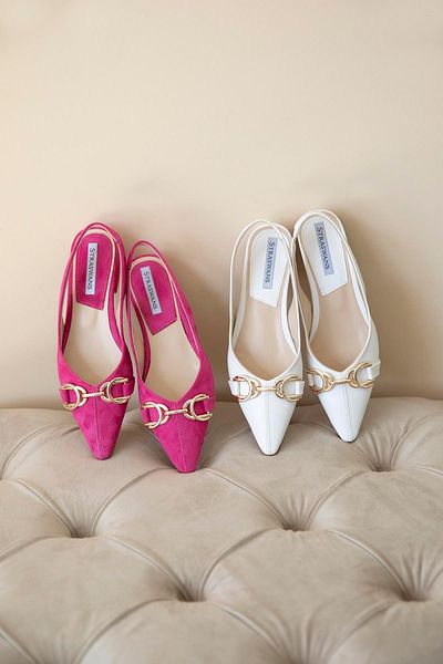 STRASWANS Suzi Women's Buckle Detail Leather Shoes White