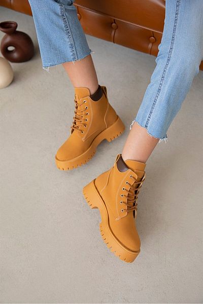 STRASWANS Danial Γυναικείες Αθλητικές Μπότες Nubuck Mustard