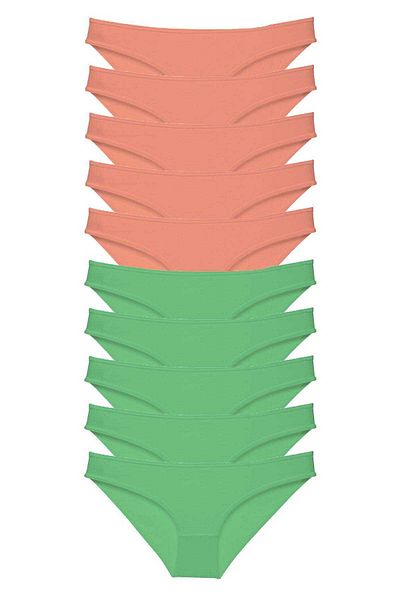 Angoravi 10 Pieces Eco Set Lycra Women's Slip Pants Powder Green