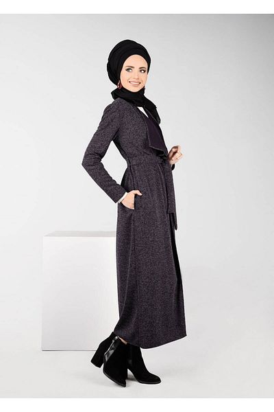 TRENDTESETTÜR Γυναικείο μπουφάν με λεπτομέρεια Plum Belt 4933