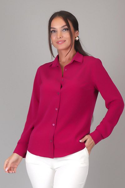 SWEETNESS Cămașă de damă fucsia - țesătură de mătase, mânecă lungă